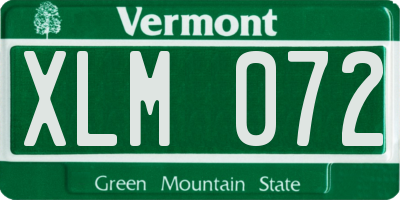 VT license plate XLM072