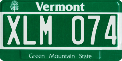 VT license plate XLM074