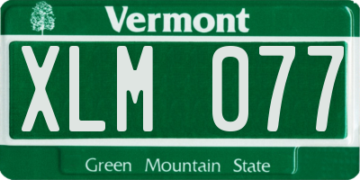 VT license plate XLM077
