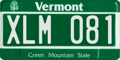 VT license plate XLM081