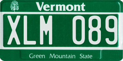 VT license plate XLM089