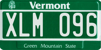 VT license plate XLM096