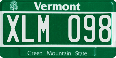 VT license plate XLM098
