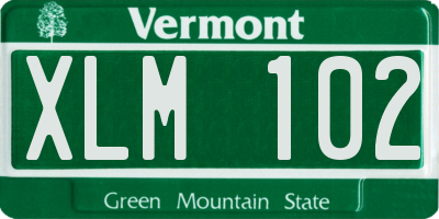 VT license plate XLM102