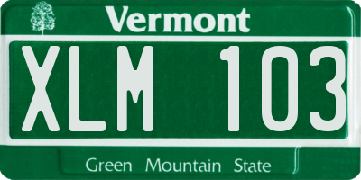VT license plate XLM103