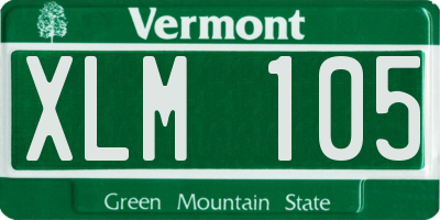 VT license plate XLM105