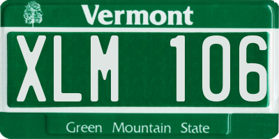 VT license plate XLM106