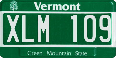 VT license plate XLM109