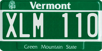VT license plate XLM110