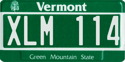 VT license plate XLM114
