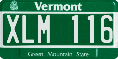 VT license plate XLM116