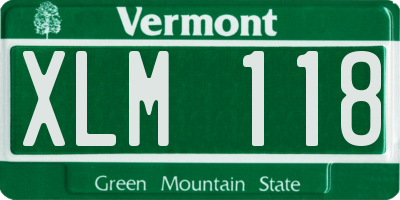 VT license plate XLM118