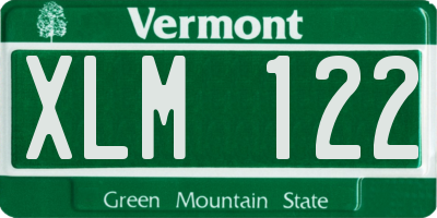 VT license plate XLM122
