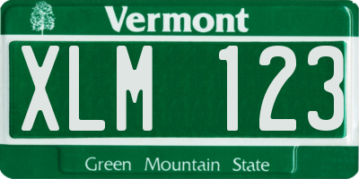 VT license plate XLM123