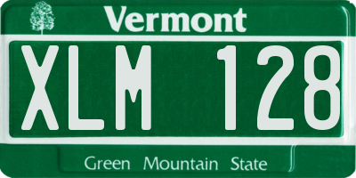 VT license plate XLM128