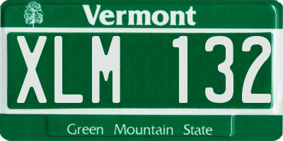 VT license plate XLM132