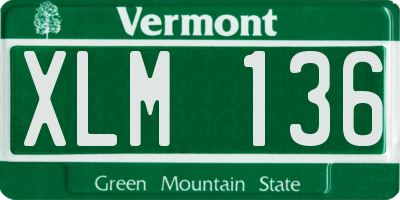VT license plate XLM136