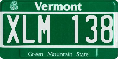 VT license plate XLM138