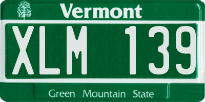 VT license plate XLM139