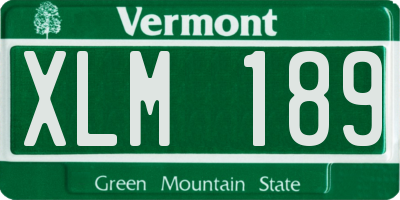 VT license plate XLM189