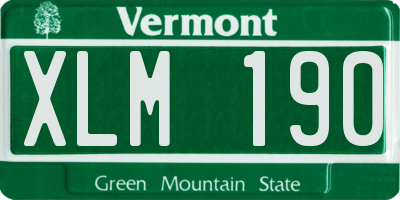 VT license plate XLM190