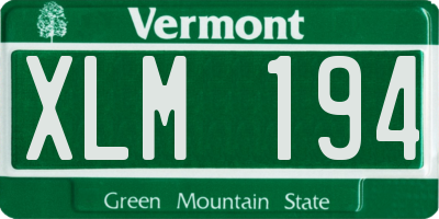 VT license plate XLM194