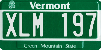 VT license plate XLM197