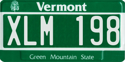 VT license plate XLM198