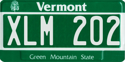 VT license plate XLM202