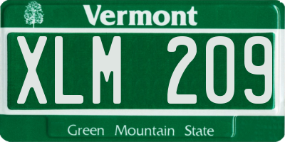 VT license plate XLM209