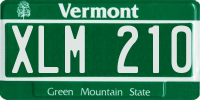 VT license plate XLM210