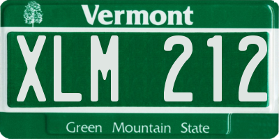 VT license plate XLM212