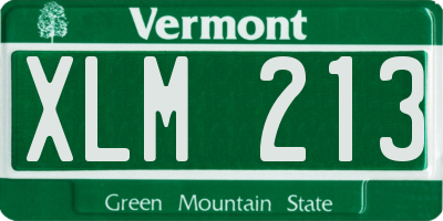 VT license plate XLM213