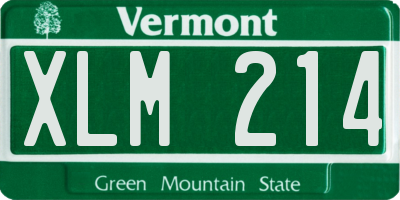 VT license plate XLM214