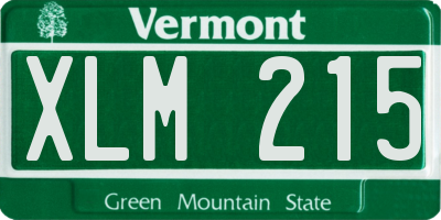 VT license plate XLM215