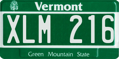 VT license plate XLM216