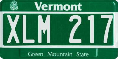 VT license plate XLM217