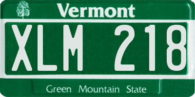 VT license plate XLM218