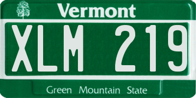 VT license plate XLM219