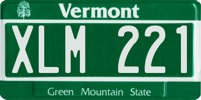 VT license plate XLM221