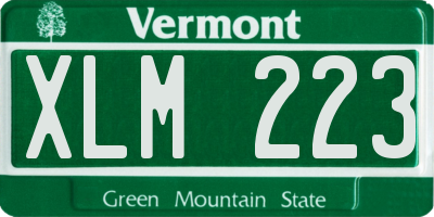 VT license plate XLM223