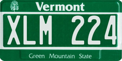 VT license plate XLM224