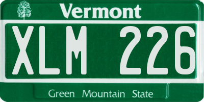 VT license plate XLM226
