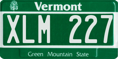 VT license plate XLM227