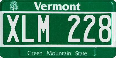 VT license plate XLM228