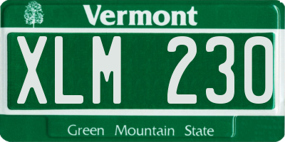 VT license plate XLM230