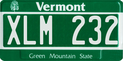 VT license plate XLM232