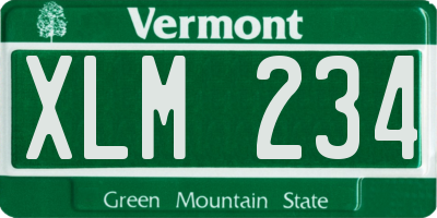 VT license plate XLM234