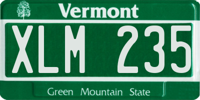 VT license plate XLM235