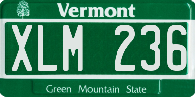VT license plate XLM236